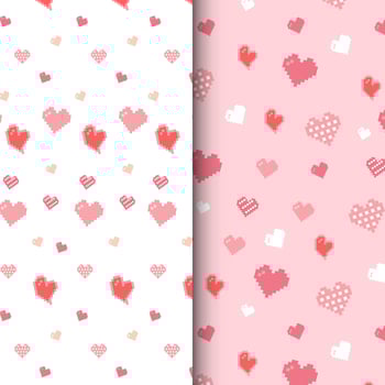pattern with pink hearts vector