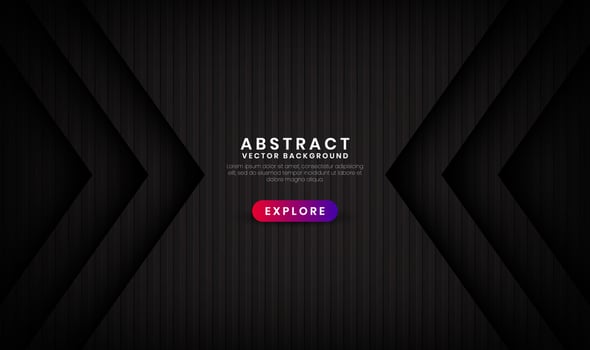 3D black luxury abstract background overlap layer on dark space with wood arrow textured effect decoration. Graphic design element future style concept for flyer, banner, brochure, or landing page vector