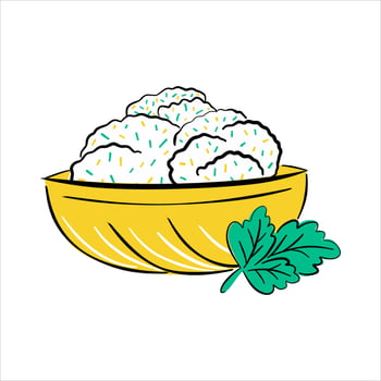 Czech traditional cuisine tasty dumplings vector
