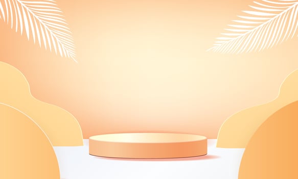 podium summer tropical minimal banner yellow product vector