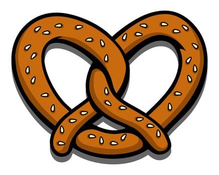 Cartoon Pretzel Illustration vector