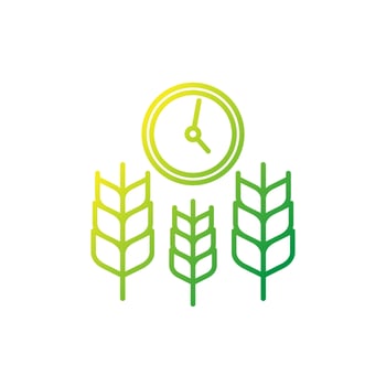 crops and time, farming line icon vector