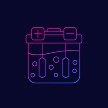 electrolysis icon, line vector art