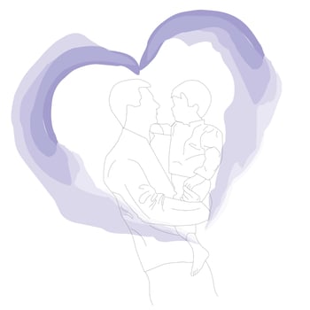 Greeting card with father and son vector