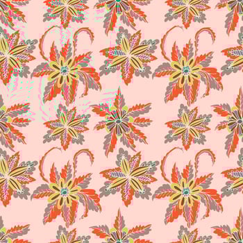 Colorful seamless pattern with cute flowers, floral background. vector