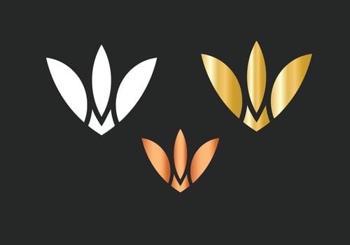 Letter M Monogram design elements graceful template Gold Beauty Industry fashion logo cosmetics business natural vector