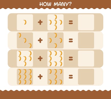 How many cartoon banana. Counting game. Educational game for pre shool years kids and toddlers vector