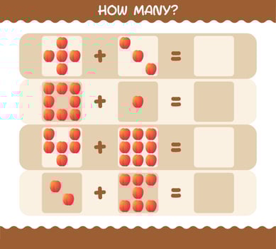 How many cartoon nectarine. Counting game. Educational game for pre shool years kids and toddlers vector