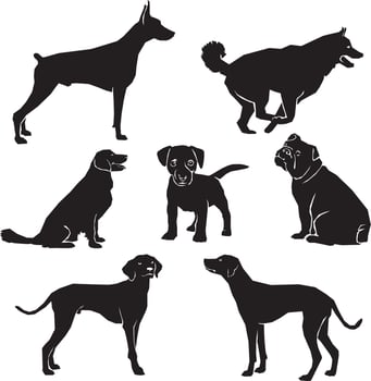 pet dog silhouette vector