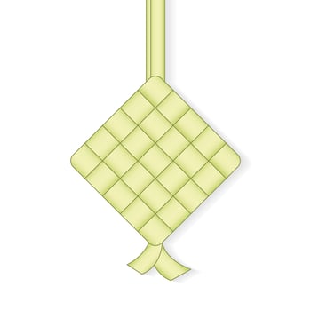 Realistic 3D ketupat. 3d ketupat rice dumpling Eid Mubarak. Ketupat icon illustration. Vector illustration