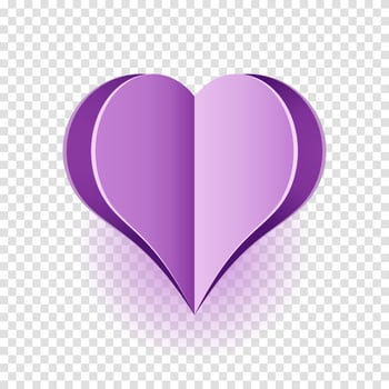 Paper heart design. Vector symbol of love in shape of heart for Happy Women's, Mothers day, birthday greeting card design. Vector illustration