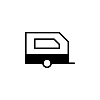 Caravan, Camper, Travel Solid Line Icon Vector Illustration Logo Template. Suitable For Many Purposes.