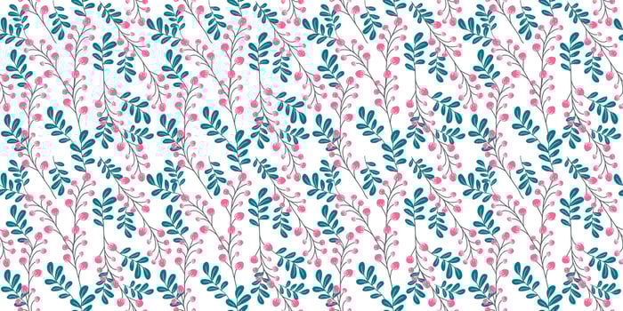 A collection of seamless floral patterns, white background doodle style vector