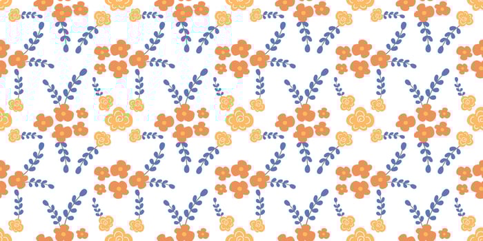 A collection of seamless floral patterns, white background doodle style vector