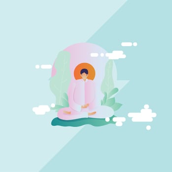 Meditation in the air vector