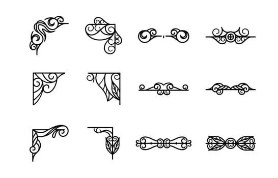 Set of Frame Border Decorative Elements vector