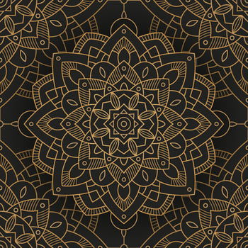 Golden Mandala Seamless Pattern vector