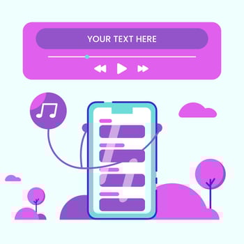 Phone and music in the park illustration vector