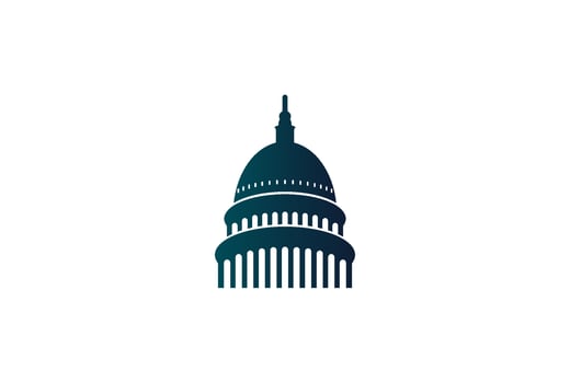 Modern Simple American Government Capitol Building Logo Design Vector