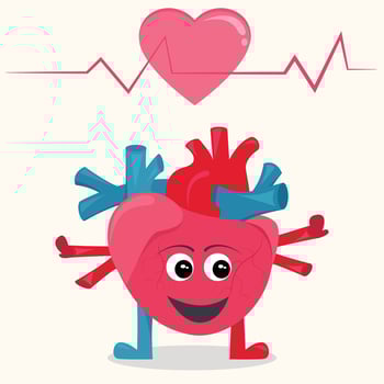 Happy and healthy human heart vector illustration