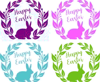 Happy Easter wreaths vector