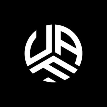 UAF letter logo design on black background. UAF creative initials letter logo concept. UAF letter design. vector
