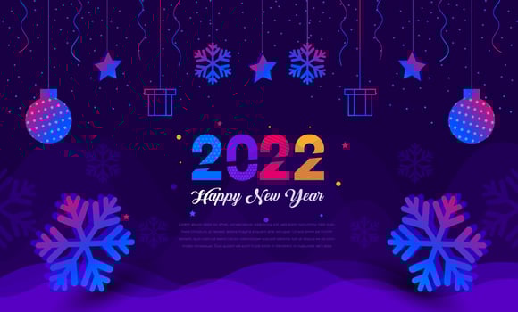 Happy New Year 2022 Background Template. vector