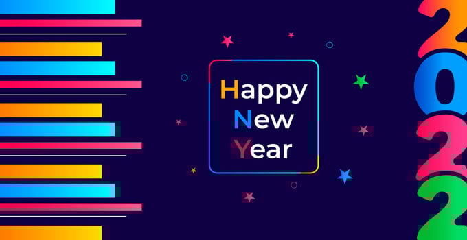 Happy New Year 2022 Background Template. vector