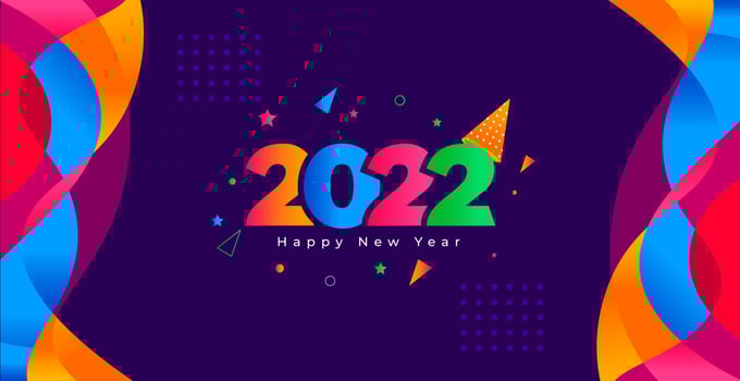 Happy New Year 2022 Background Template. vector