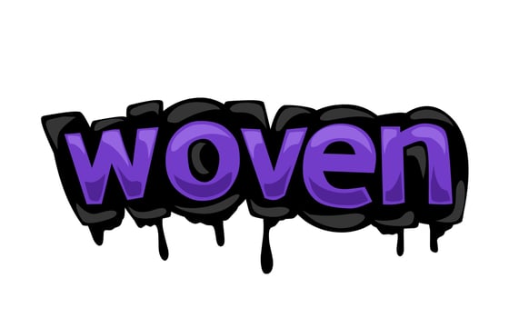 WOVEN writing vector design on white background