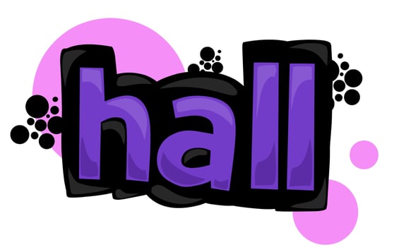 HALL writing vector design on white background