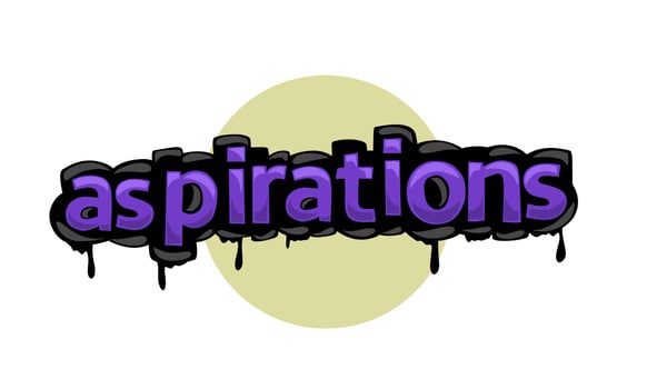 ASPIRATIONS writing vector design on white background
