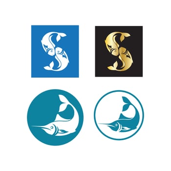 Fish logo template vector