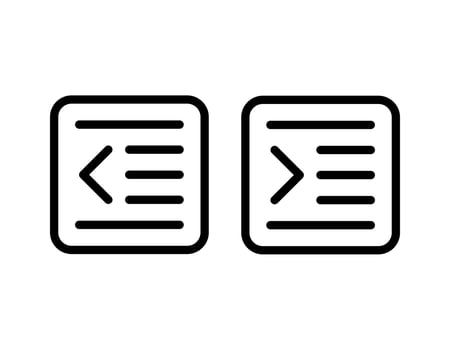 right and left indent vector icon