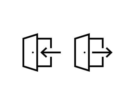 enter and exit vector icon