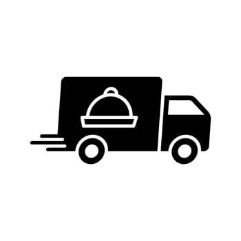 food delivery truck vector icon