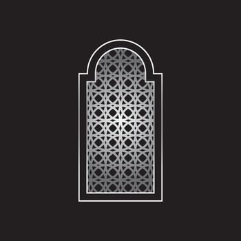 Mosque door or window frame vector