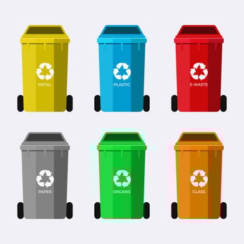 Recycle bin vector isolated on white background,