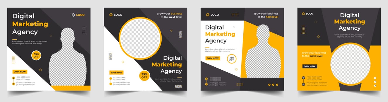 digital marketing post banner, digital marketing social media post banner. business marketing post banner. digital marketing banner. vector