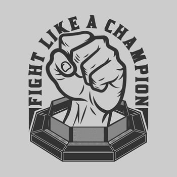 MMA mixed martial art emblem vector