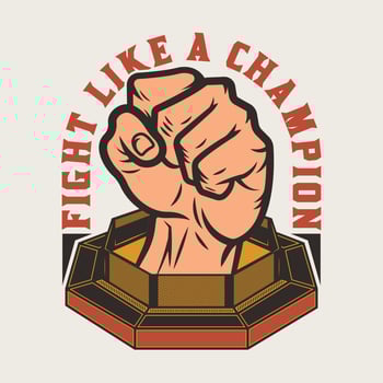 MMA mixed martial art emblem vector