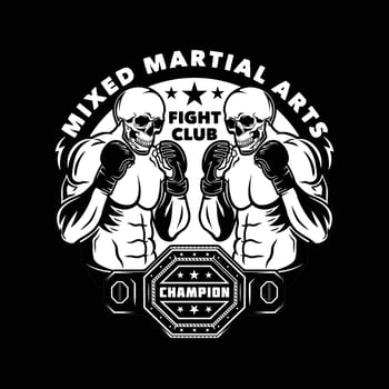 MMA mixed martial art emblem vector