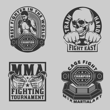 MMA mixed martial art emblem vector