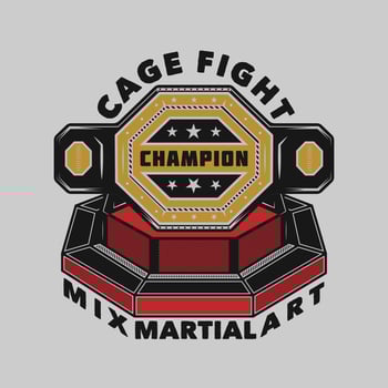 MMA mixed martial art emblem vector