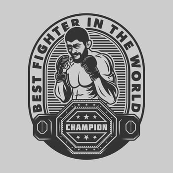 MMA mixed martial art emblem vector
