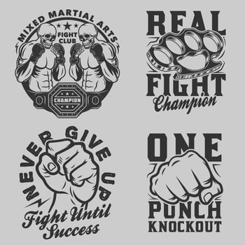 MMA mixed martial art emblem vector