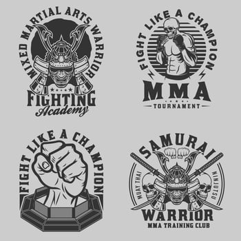 MMA mixed martial art emblem vector