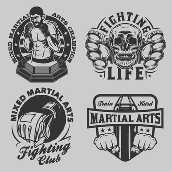 MMA mixed martial art emblem vector