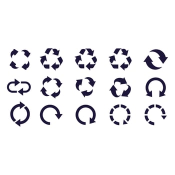 Recycle icons set vector design