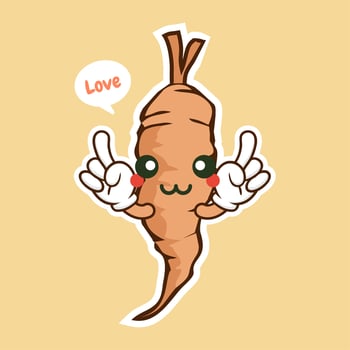 cute cassava flat design vector illustration